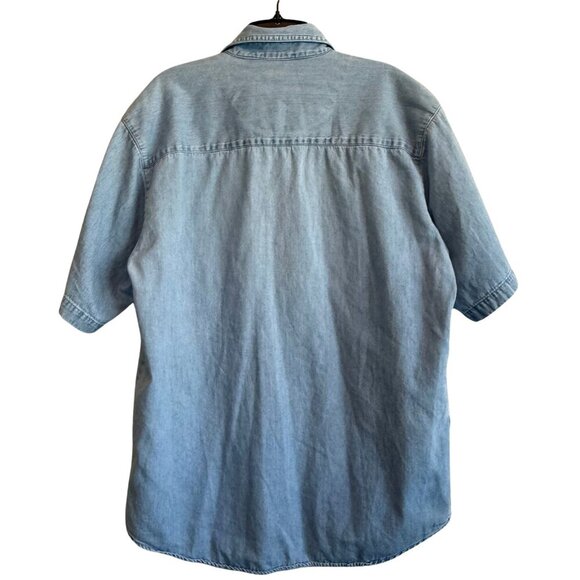 Mens Vintage Bugle Boy Denim Short Sleeve Shirt - Size Medium - Picture 5 of 5